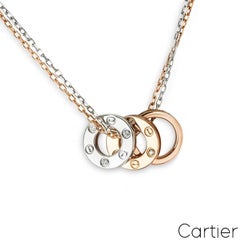 Cartier White & Rose Gold Diamond Love Necklace B7219700