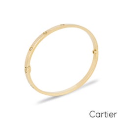 Cartier Yellow Gold Half Diamond SM Love Bracelet Size 16 B6047216