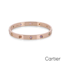 Cartier Bracelet d'amour en or rose et pierres de couleur Taille 17 B6036517