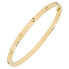 Cartier Yellow Gold Half Diamond SM Love Bracelet Size 16 B6047216