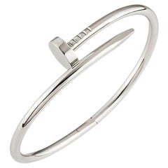 Bracciale Cartier Juste Un Clou in oro bianco, senza decorazioni, misura 17, codice B6041817