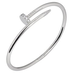 Cartier White Gold Diamond Juste Un Clou Bracelet Size 17 B6037917