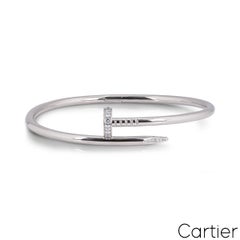 Cartier White Gold Diamond Juste Un Clou Bracelet Size 17 B6037917