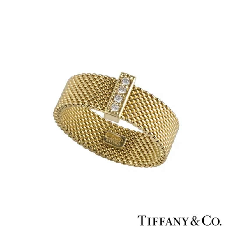 Classic Tiffany & Co. Yellow Gold Four-Piece Mesh Suite In Excellent Condition In London, GB