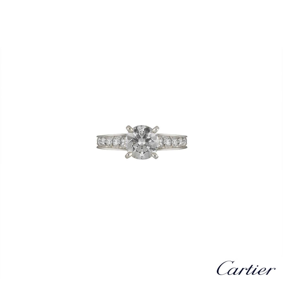 Cartier Diamond Platinum Engagement Ring 1.52 Carat GIA Certified 1