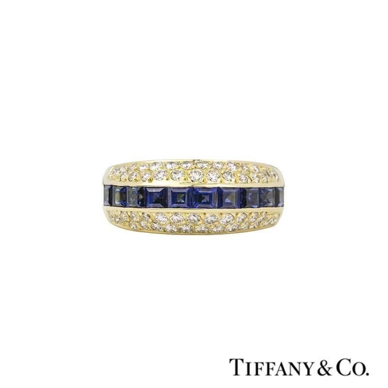 Tiffany & Co. Diamond and Sapphire Ring In Excellent Condition In London, GB