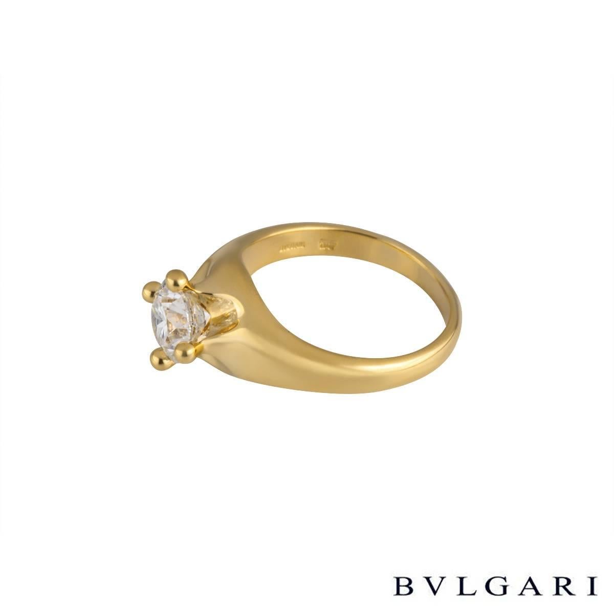 Round Cut Bulgari Round Brilliant Cut Diamond Engagement Ring D/VVS1 GIA Certified