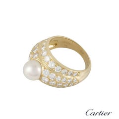 Cartier Diamond Pearl Ring 2.20 Carat