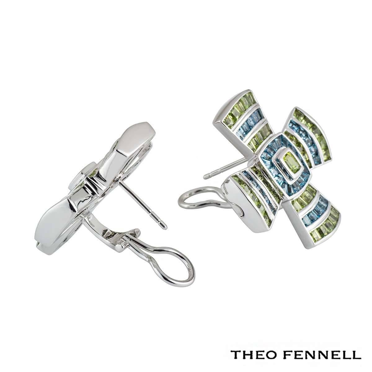 Theo Fennell Multi-Gem Cross Earrings In Excellent Condition In London, GB