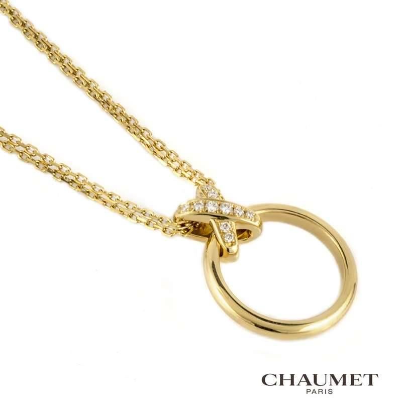 Chaumet Liens Diamond and Gold Pendant In Excellent Condition In London, GB