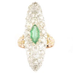 Diamond and Emerald Dress Ring 2.18 Carat Diamond and Emerald Dress Ring 2.18 Carat