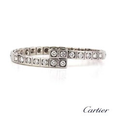 Cartier Tectonique Diamond White Gold Bracelet 3.15 Carat
