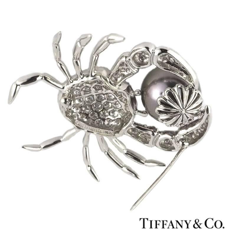 Tiffany & Co. Crab Brooch in Diamond and Pearl 2.70 Carat In Excellent Condition In London, GB