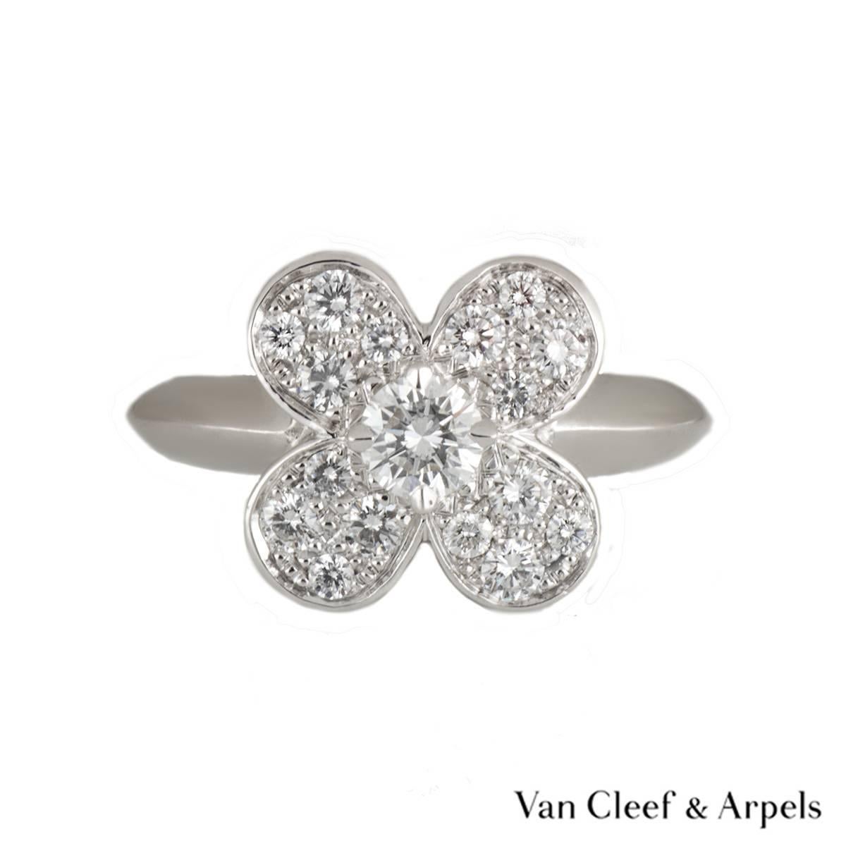 Van Cleef & Arpels Diamond Alhambra Ring In Excellent Condition In London, GB