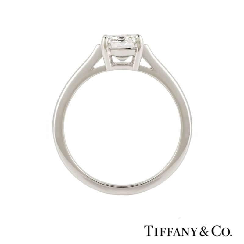 Tiffany & Co. 1.56 Carat GIA Certified Emerald Cut Diamond Platinum Ring In Excellent Condition In London, GB