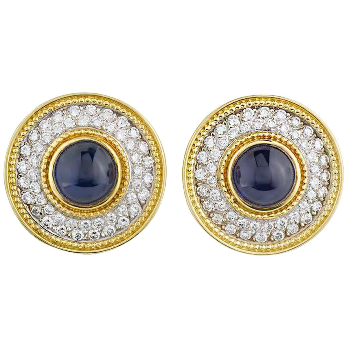 Theo Fennell Diamond and Sapphire Earrings 