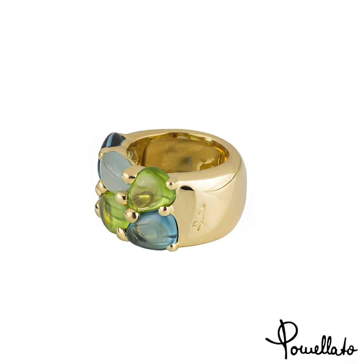 Pomellato Saffi Multi Gemstone Gold Ring In Excellent Condition In London, GB