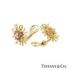 Tiffany & Co. Ruby and Diamond Sunburst Earrings