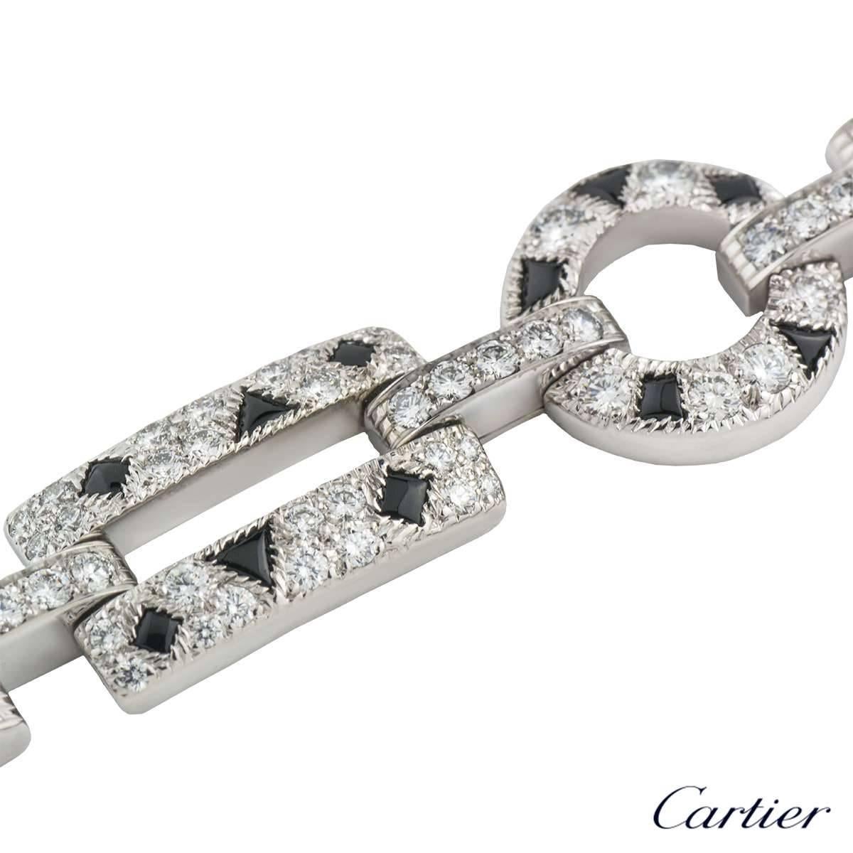 Cartier Panthere de Cartier Diamond and Onyx Bracelet 5.90 Carat In Excellent Condition In London, GB