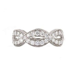 18k White Gold Diamond Infinity Band Ring, 2.06ct H VS1, Size O