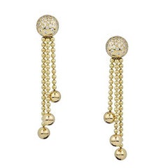 Cartier Draperie Diamond Set Gold Drop Earrings