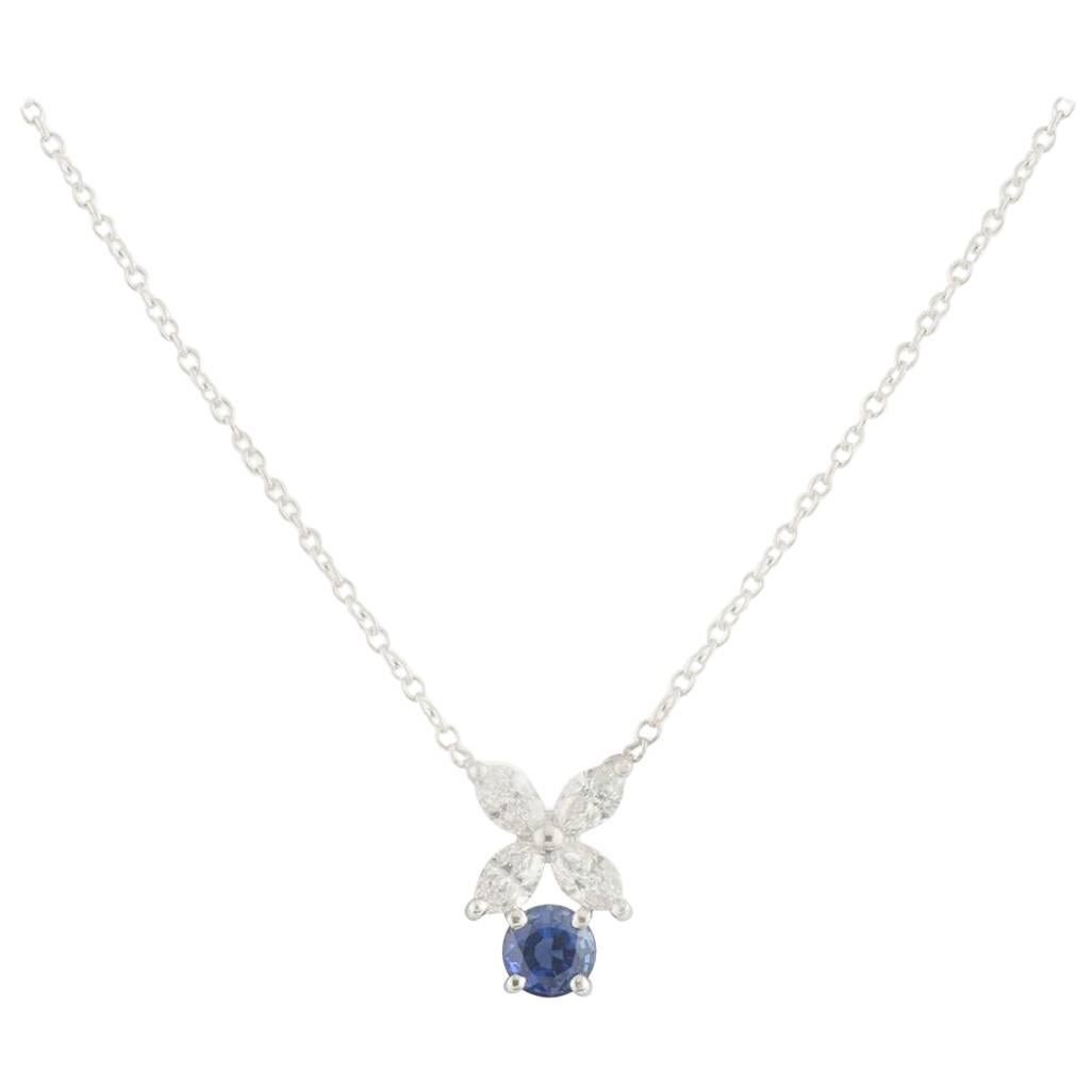 Tiffany & Co. Platinum Diamond and Sapphire Victoria Necklace