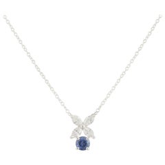 Tiffany & Co. Platinum Diamond and Sapphire Victoria Necklace