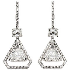 Trilliant Cut Diamond Drop Earrings
