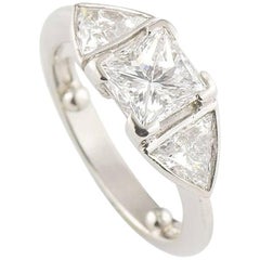 Certified Princess Cut Diamond Engagement Ring 1.07 Carat