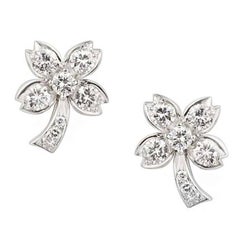 Tiffany & Co. Palm Tree Diamond Platinum Earrings 1.72 carats