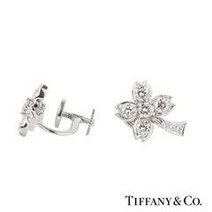 Tiffany & Co. Palm Tree Diamond Platinum Earrings 1.72 carats