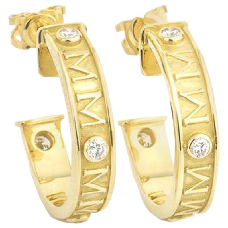 Theo Fennell Fennellium Diamond and Gold Hoop Earrings