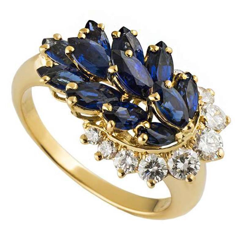 Piaget Sapphire Diamond Gold Dress Ring
