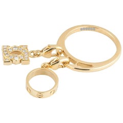 Cartier Yellow Gold Diamond Charm Ring