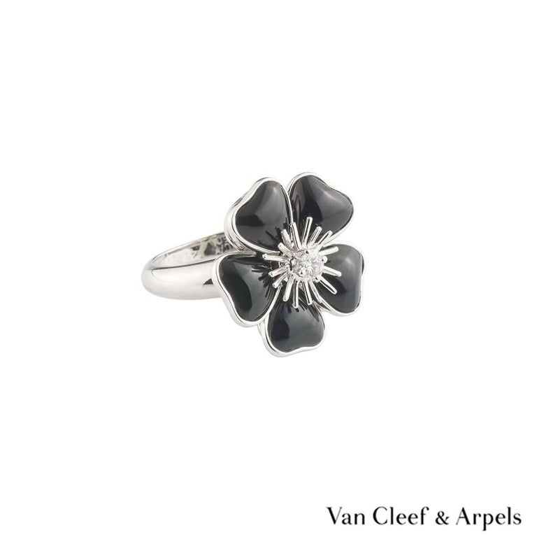 Van Cleef and Arpels Diamond and Onyx Nerval Ring at 1stDibs
