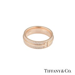 Tiffany & Co. T Two Rose Gold Diamond Band Ring