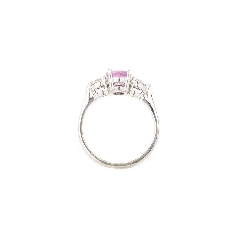 3 stone pink sapphire diamond ring
