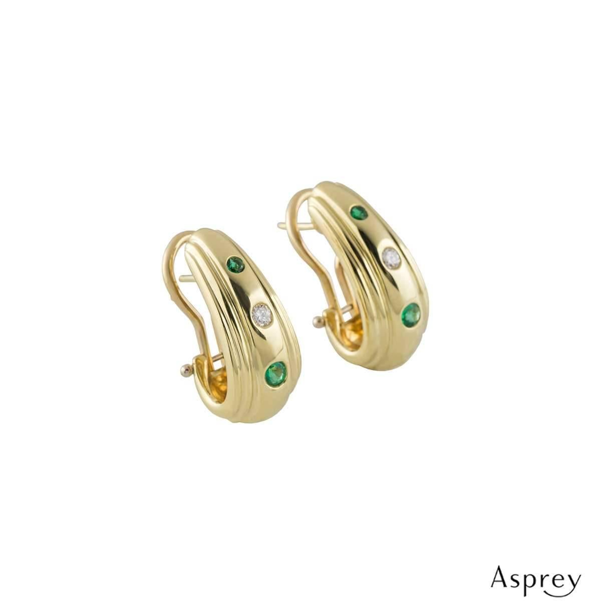 asprey london emerald and diamond halo earrings