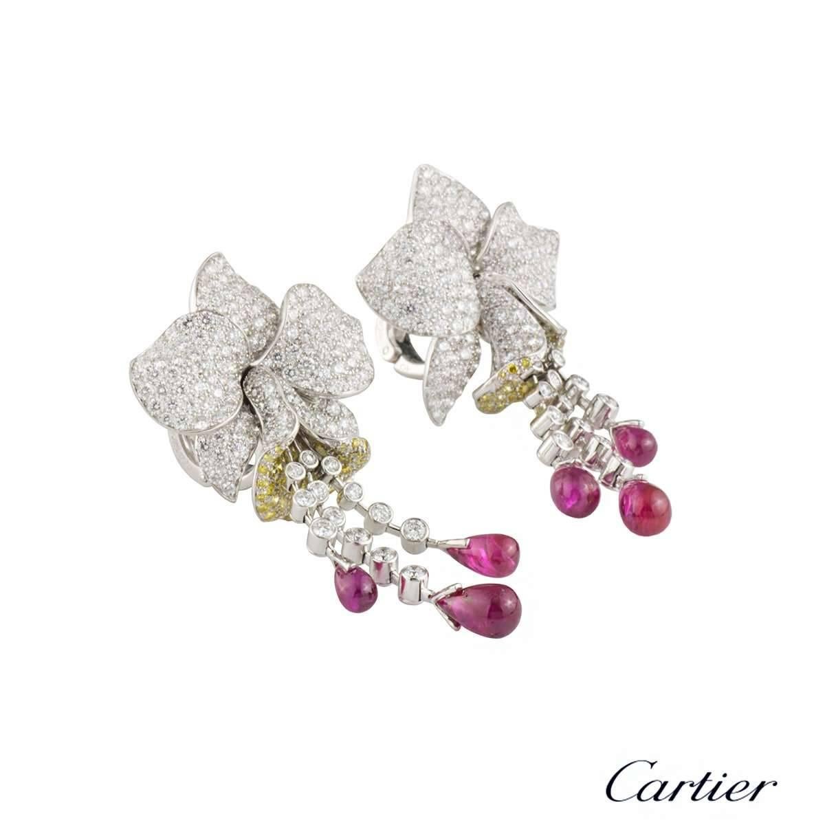 cartier orchid earrings