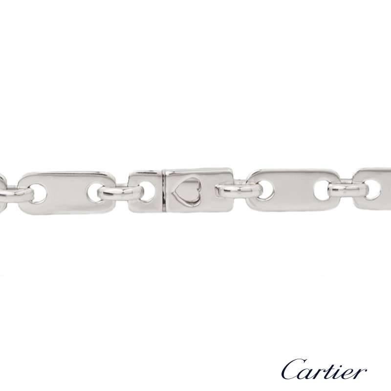 Cartier White Gold Rectangular Link Bracelet In Excellent Condition In London, GB