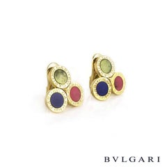 Bulgari Triangular Earrings in Coral, Agate and Amethyst