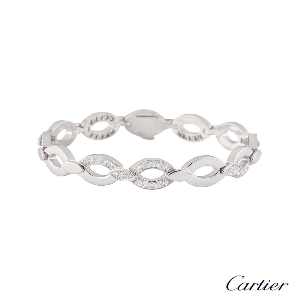 Round Cut Cartier Daidea Diamond Necklace, Bracelet and Earring Suite