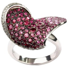 Chopard Ruby, Pink Sapphire and Diamond Heart Flower Ring