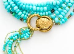Peruvian Opal Necklace with Diamond Gold Clasp