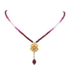 Sapphire Ruby Gold Necklace