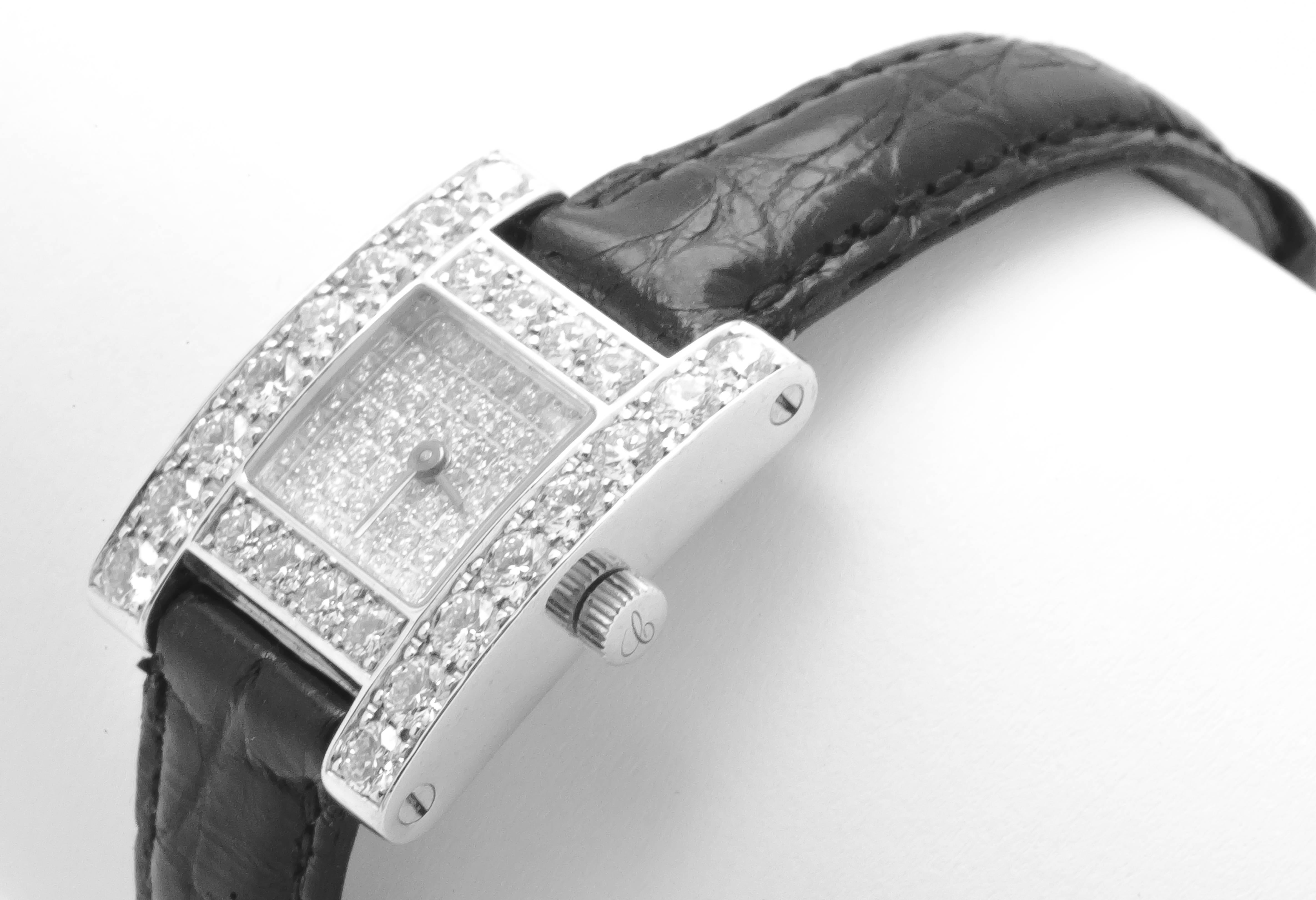 White Gold & Diamond Chopard H Ladies Wristwatch 1