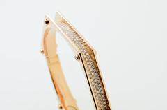 Rose Gold & Diamond Hexagon Bangle