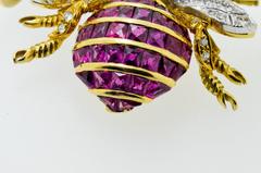 Diamond Ruby & Emerald Yellow Gold Pendant