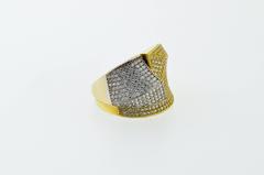 White & Yellow Gold Diamond Geometric Ring