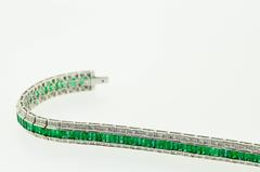 Emerald Diamond & White Gold Bracelet